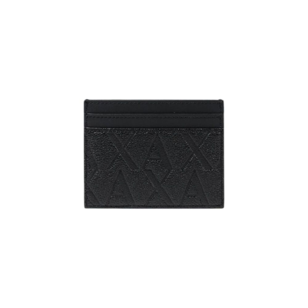 Armani Exchange AX Logo Card Holder Wallet Men black Wallets
